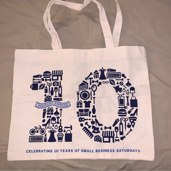 SHOP SMALL Canvas Tote Bag American Express 16.5” X 12.5” (2 designs on bag) - Picture 8 of 8